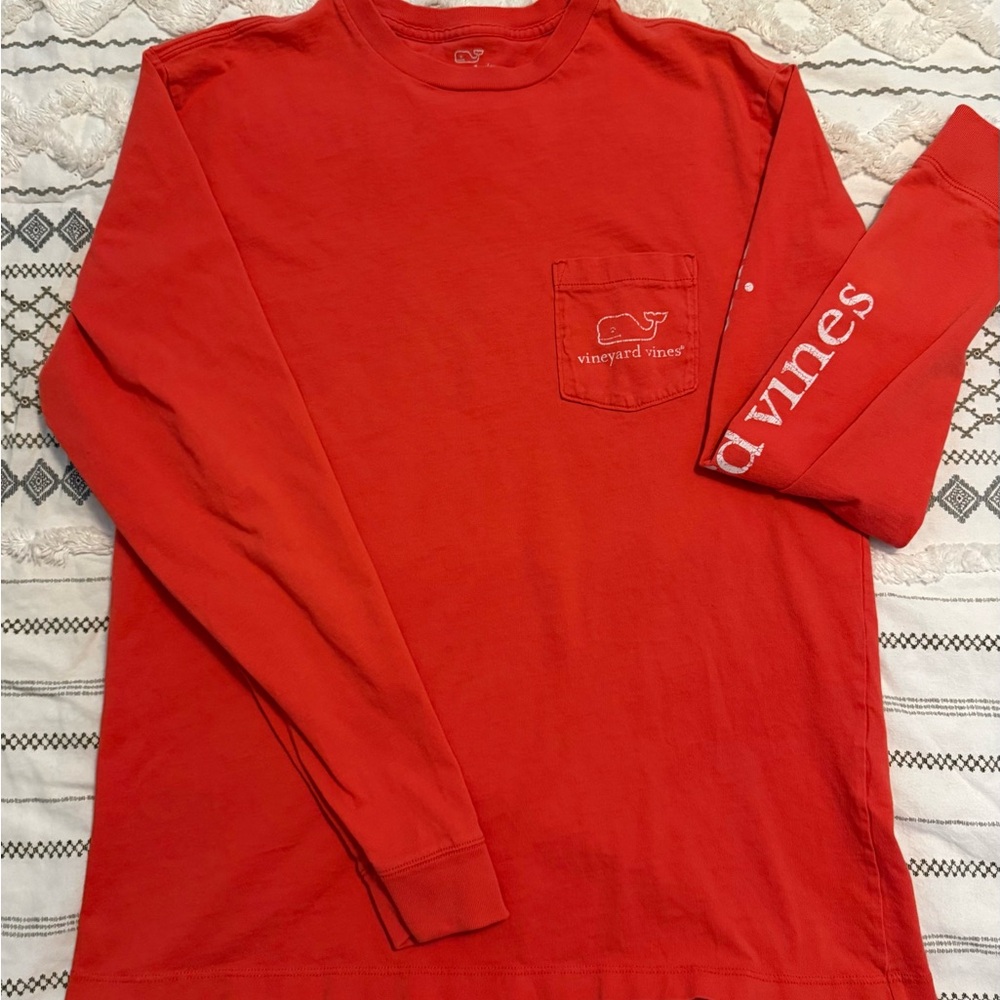Vineyard Vines Men's Vibrant Red Long Sleeve Tee